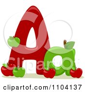 Poster, Art Print Of Capital And Lowercase Letter A With Apples