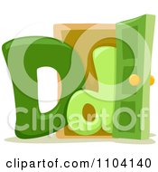 Clipart Capital And Lowercase Letter D With A Door Royalty Free Vector Illustration