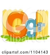 Clipart Capital And Lowercase Letter G With A Gate Royalty Free Vector Illustration by BNP Design Studio