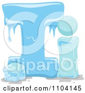 Clipart Capital And Lowercase Letter I With Ice Royalty Free Vector Illustration