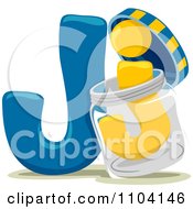 Poster, Art Print Of Capital And Lowercase Letter J With A Jar
