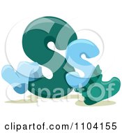 Clipart Capital And Lowercase Letter S With Socks Royalty Free Vector Illustration