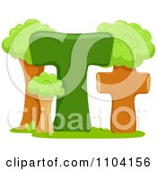 Capital And Lowercase Letter T With Trees