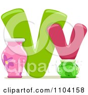 Poster, Art Print Of Capital And Lowercase Letter V With Vases