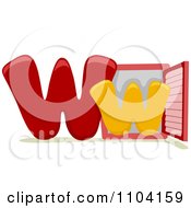 Poster, Art Print Of Capital And Lowercase Letter W With A Window