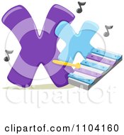 Capital And Lowercase Letter X With A Xylophone