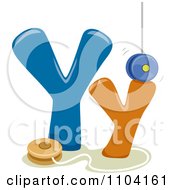 Clipart Capital And Lowercase Letter Y With Yo Yos Royalty Free Vector Illustration