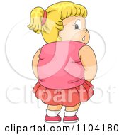 Clipart Overweight Blond Girl Looking Over Her Shoulder Royalty Free Vector Illustration by BNP Design Studio