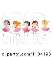 Group Of Diverse Happy Ballerina Girls Dancing