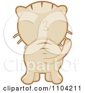 Clipart Hind View Of A Beige Cat Royalty Free Vector Illustration