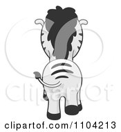 Clipart Hind View Of A Walking Zebra Royalty Free Vector Illustration