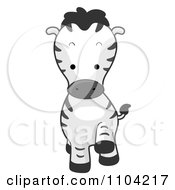 Clipart Cute Walking Zebra Royalty Free Vector Illustration
