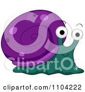 Poster, Art Print Of Happy Purple And Teal Snail