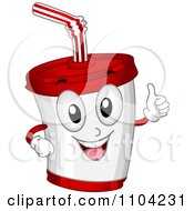 Poster, Art Print Of Happy Soda Cup Mascot Holding A Thumb Up