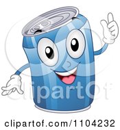 Poster, Art Print Of Happy Blue Soda Can Mascot