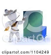 Poster, Art Print Of 3d Illegal Download White Character Pirate With An Arrow And Folder