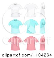 Poster, Art Print Of White Blue And Pink Womens Polo Shirts