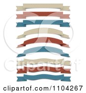 Poster, Art Print Of Retro Tan Red And Blue Cloth Ribbon Banners