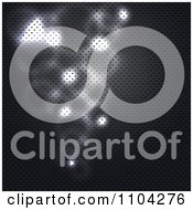Clipart Glowing Lights On A Perforated Metal Texture Royalty Free Vector Illustration