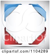 Clipart 3d Blank Square With Blue And Red Ribbon Corners Royalty Free Vector Illustration by vectorace