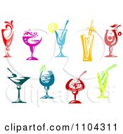 Clipart Colorful Cocktail Beverages Royalty Free Vector Illustration
