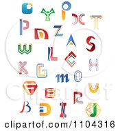 Clipart Abstract Colorful Letters Royalty Free Vector Illustration
