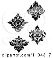 Poster, Art Print Of Black And White Damask Design Elements