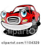 Clipart Skeptical Red Car Royalty Free Vector Illustration