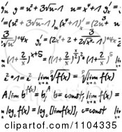 Seamless Math Formulas Written On White