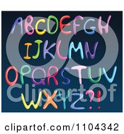 Poster, Art Print Of Colorful Spaghetti Capital Letters On Blue