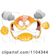 Clipart Furious Yellow Emoticon Smiley Face Turning Red With Steam And Anger Royalty Free Vector Illustration by yayayoyo #COLLC1104344-0157