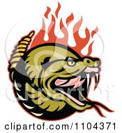 Angry Rattlesnake With Red Flames