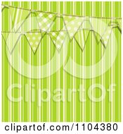 Patterned Bunting Flags Over Green Stripes