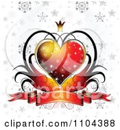 Poster, Art Print Of Wedding Anniversary Or Valentines Day Background Of A Red Heart And Banner 4