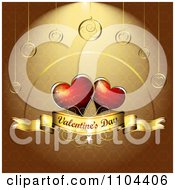 Poster, Art Print Of Romantic Golden Heart Background With Valentines Day Text 5