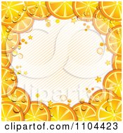 Frame Of Orange Slices With Droplets Diagonal Lines And Stars