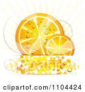 Orange Slices With Droplets Rays And Circles 1