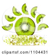 Clipart Kiwi Slices And Dots With Dew Royalty Free Vector Illustration