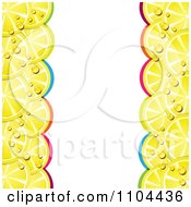 Poster, Art Print Of Border Of Juicy Lemon Slices And Colorful Arches