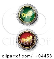 Poster, Art Print Of Ornate Running Gold Horses On Bottle Caps