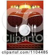 Poster, Art Print Of Restaurant Dining Menu Template With Silverware And A Plate 5