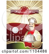 Clipart Restaurant Dining Menu Template With A Chef Silverware And A Plate 1 Royalty Free Vector Illustration