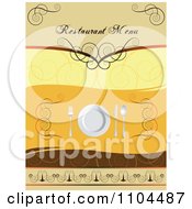 Poster, Art Print Of Restaurant Dining Menu Template With Silverware And A Plate 2