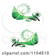 Poster, Art Print Of Ornate Swirl Leaves And Snails Design Elements 1