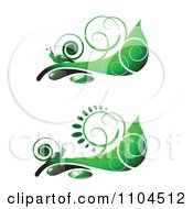 Poster, Art Print Of Ornate Swirl Leaves And Snails Design Elements 3