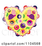 Poster, Art Print Of Heart With Butterflies Circles And Leaves