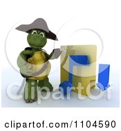 Poster, Art Print Of 3d Illegal Music Download Hook Hand Tortoise Pirate With A Folder