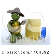 Poster, Art Print Of 3d Illegal Download Hook Hand Tortoise Pirate With A Folder