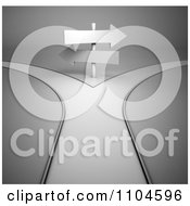 Clipart 3d Arrow Signs At A Fork In The Road Royalty Free CGI Illustration by Mopic #COLLC1104596-0155