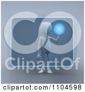 Clipart 3d Person Using A Touch Screen Interface Royalty Free CGI Illustration